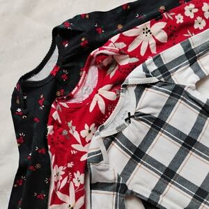 Set Of Long Sleeve Festive Onesies | Plaid Berry Holiday Onesies | Carter's 18M